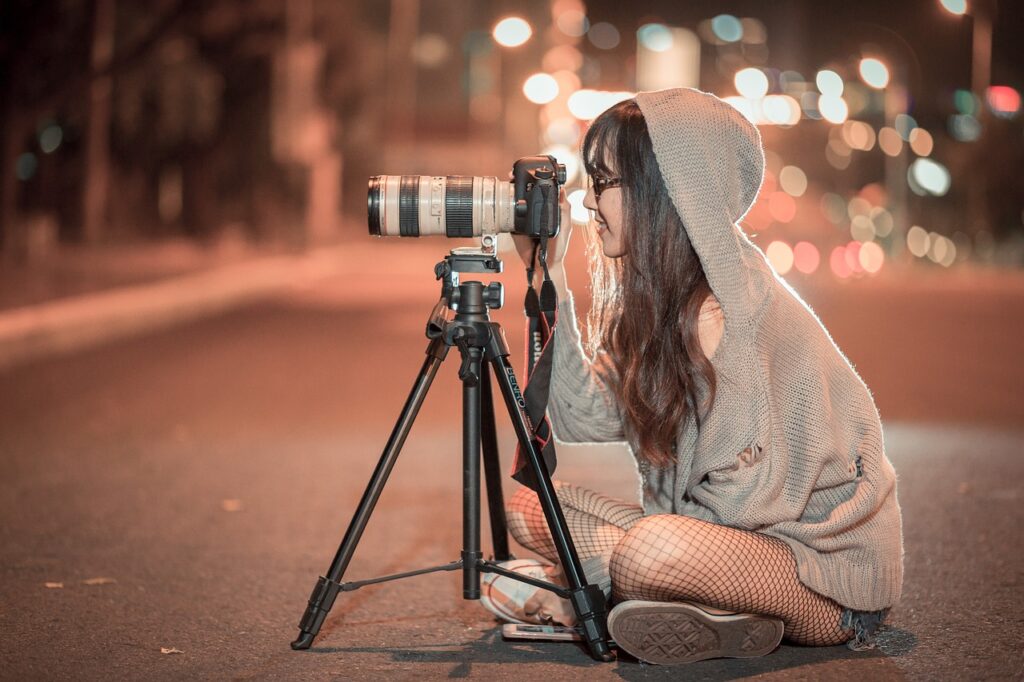 night, camera, photographer